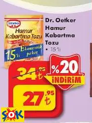 DR. OETKER HAMUR KABARTMA TOZU 15'Lİ DR. OETKER HAMUR KABARTMA TOZU 15'Lİ